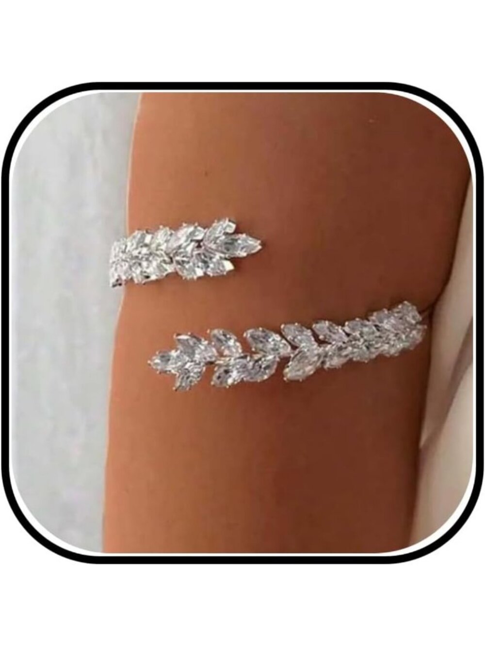 Sparkly Gold Rhinestone Adjustable Arm Cuff Bracelet for Women - Wedding Party